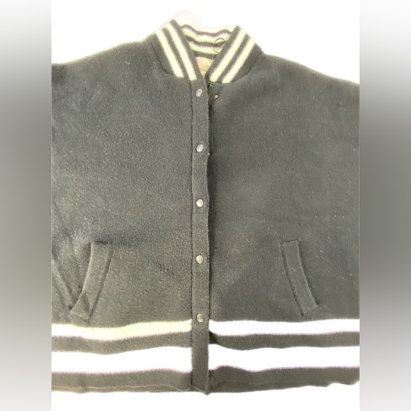 Free People Pep Rally Stripe Poncho Sweater Jacket - Picture 3 of 12